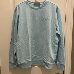 Baby Blue Fila crewneck with pockets